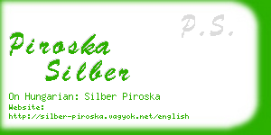 piroska silber business card